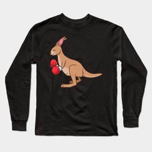 With Boxing Gloves - Cartoon Kangaroo Boxing Long Sleeve T-Shirt